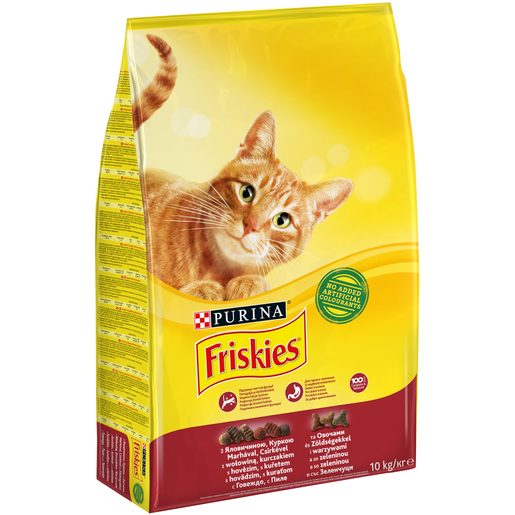 FRISKIES s hovězím, kuřetem a přidanou zeleninou 10kg