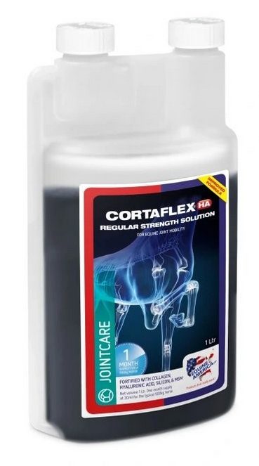 Equine America Cortaflex HA pro špičkovou podporu kloubů, láhev s dávkovačem 1l
