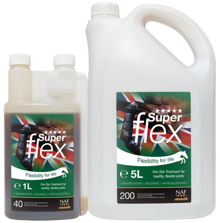 NAF SuperFlex liquid (tekutý) pro regeneraci namáhaných kloubů koní, láhev 5l