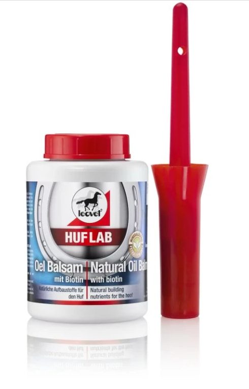 Olejový balzám na kopyta s s biotinem Leovet Huflab Oel Balsam Biotin, láhev se štětcem 500ml