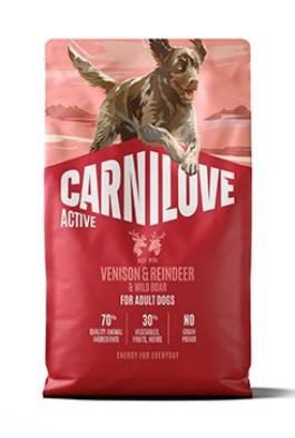 CARNILOVE ACTIVE Dog Dry Made with Venison & Reindeer & Wild Boar for Active Adult All Breeds 4 kg