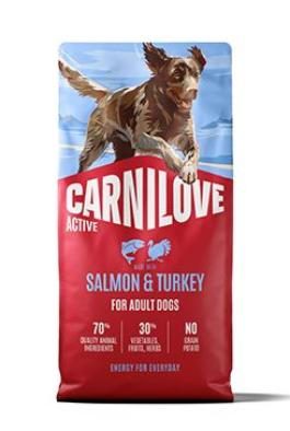 CARNILOVE ACTIVE Dog Dry Made with Salmon & Turkey for Adult All Breeds 12 kg