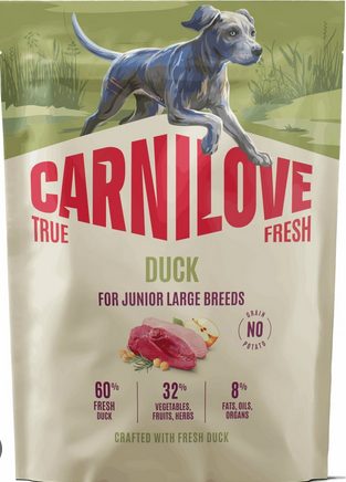 CARNILOVE TRUE FRESH Dog Dry Duck for Junior Large breeds 12 kg