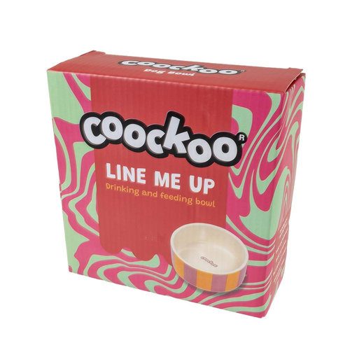 COOCKOO Line me up!  Keramická miska pro psy 430ml 14x14x5cm oranžová/růžová