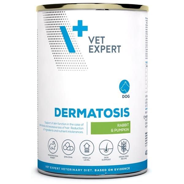 VetExpert VD Dermatosis Dog Rabbit&Pumpkin konzerva 400g