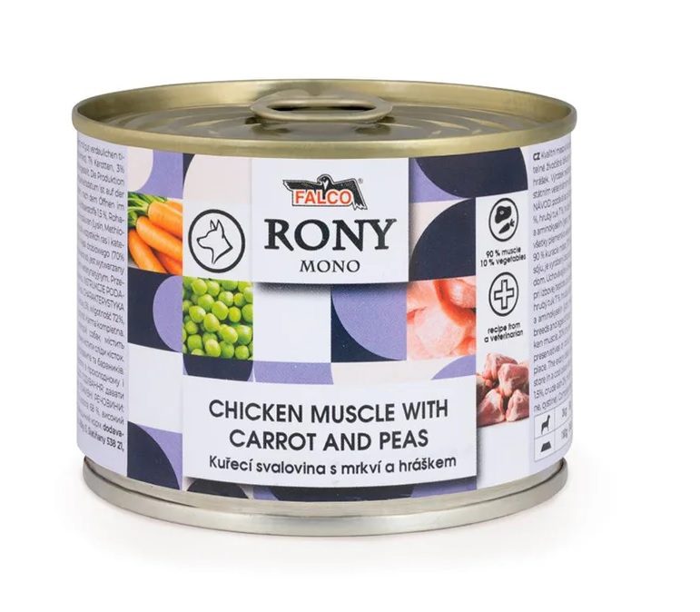Rony Mono Chicken Muscle With Carrot And Peas 200g