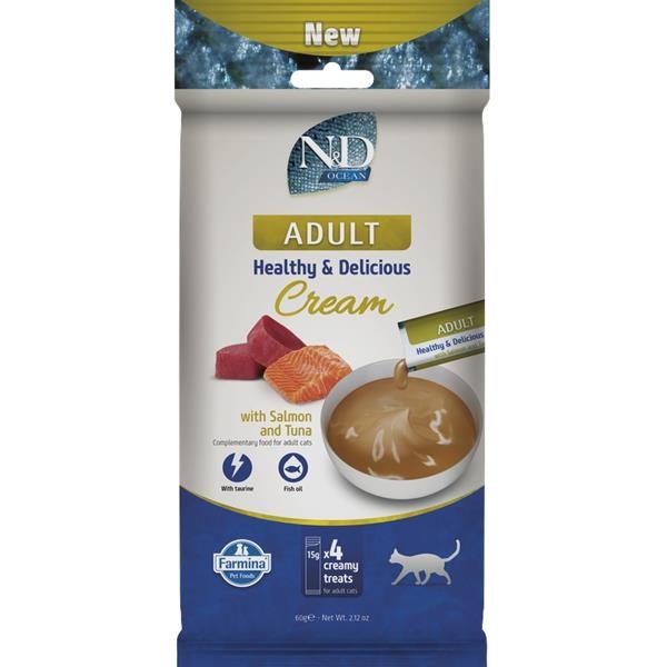 N&D OCEAN Cat Cream pamlsek Salmon & Tuna Adult 60 g