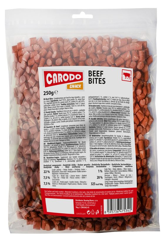CARODO Dog poch. Hovězí kousky 250g