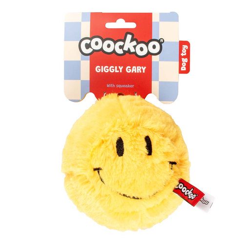 COOCKOO GIGGLY GARY Plyšová pískací hračka pro psy 12 cm žlutá