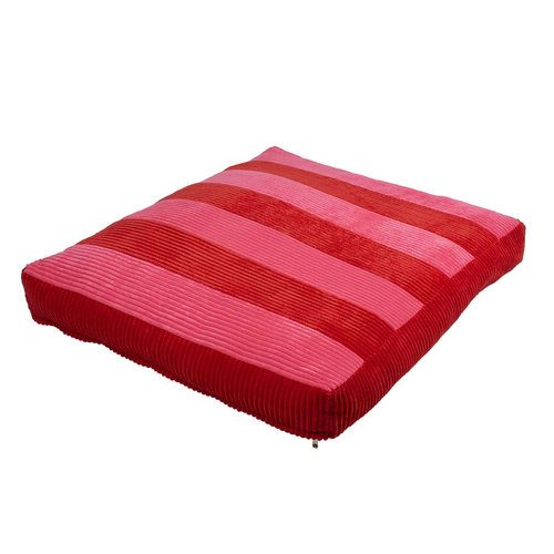 COOCKOO COZY STRIPE Manšestrový polštář pro psy M 90x75x11cm červený/růžový
