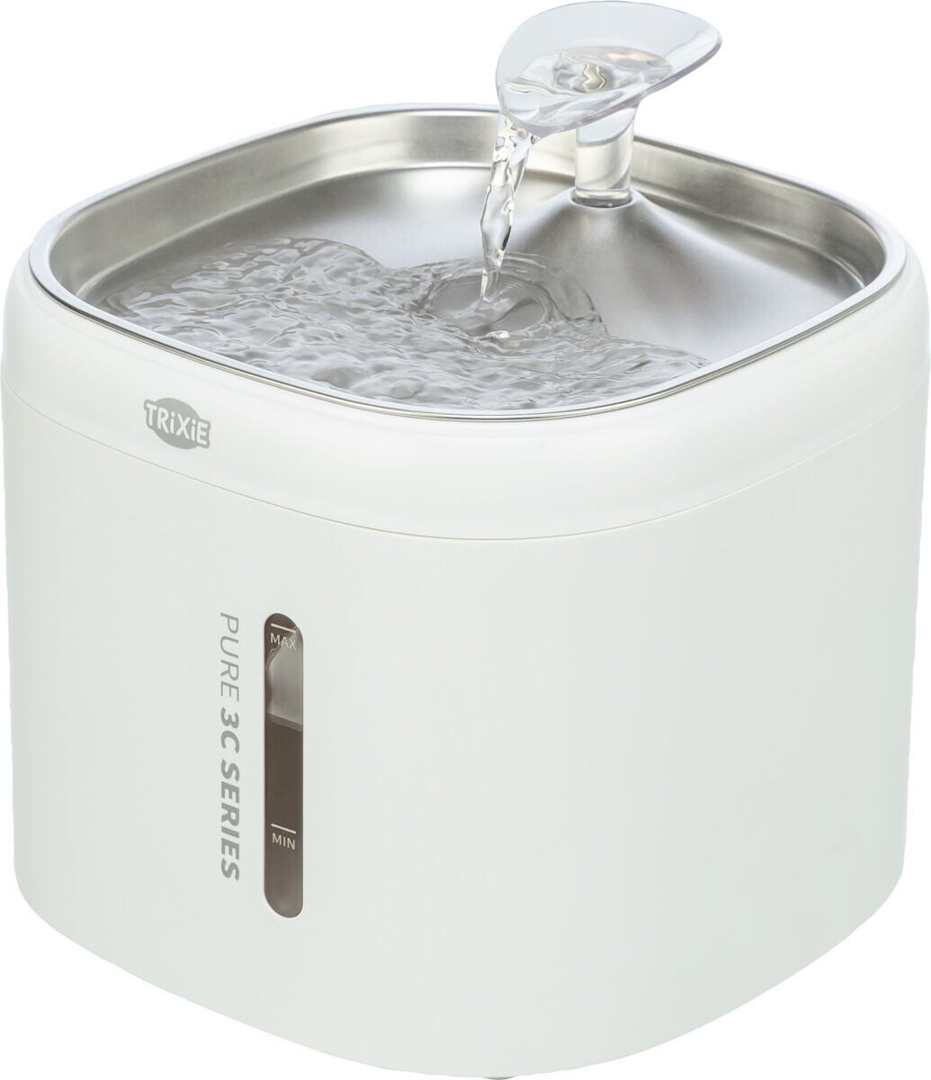 Pitná fontánka Aqua Pure, 2 l/18 × 14,7 × 18 cm, plast/nerezová ocel, bílá