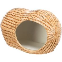 Keramický domček ARAŠÍD (škrečok/myš), 17 x 8 x 8 cm, béžová