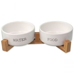 Set DOG FANTASY misky keramické so stojanom bielej 2x 13 x 5,5 cm 400ml